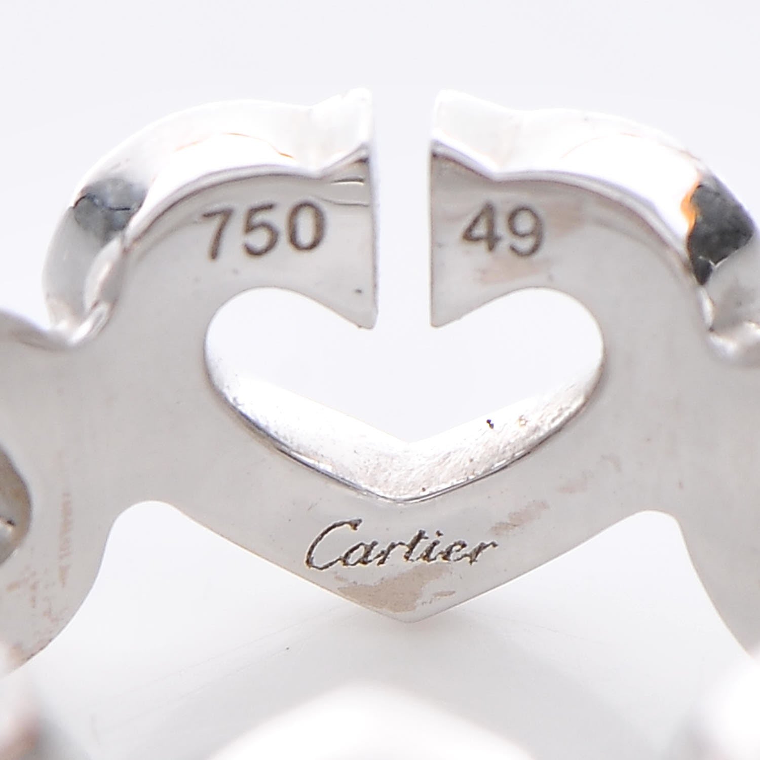 Cartier 18K White Gold Diamond Hearts and Symbols Ring 49 4.75 4 of 5