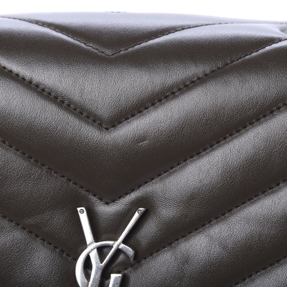 Saint Laurent Calfskin Y Quilted Monogram Medium Loulou Chain Satchel Kaki Fonce 9 of 11