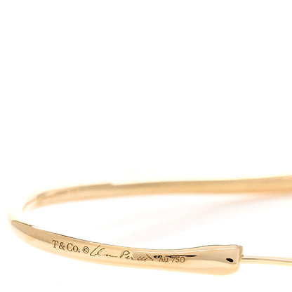 Tiffany 18K Yellow Gold Medium Elsa Peretti Open Heart Hoop Earrings 3 of 4