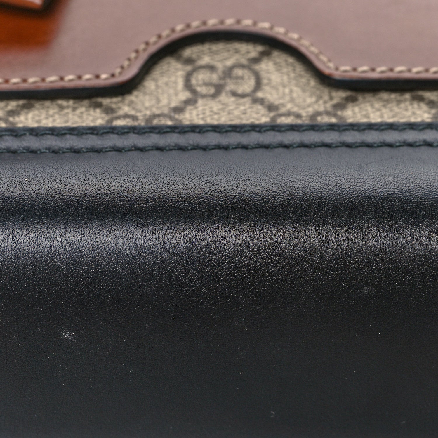 Gucci GG Supreme Monogram Calfskin Small Padlock Shoulder Bag Beige Black Cuir 15 of 17