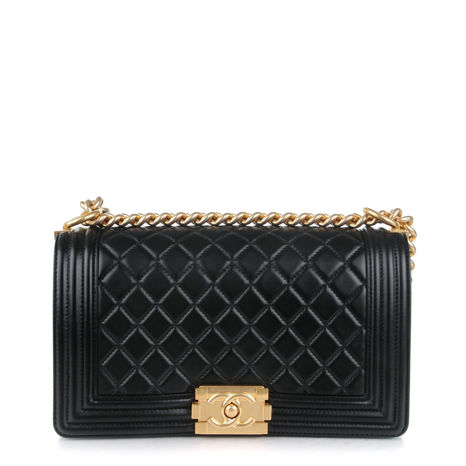 Chanel Lambskin Quilted Medium Boy Flap Black 1 of 7