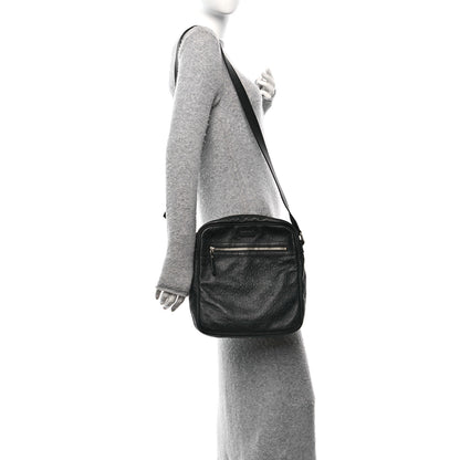 Gucci Guccissima Flat Messenger Bag Black 2 of 13