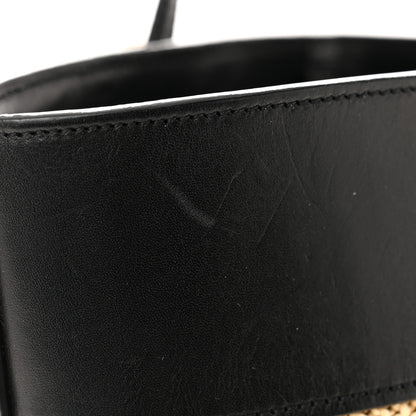 Saint Laurent Calfskin Raffia Mini Shopper Tote Naturale Black 12 of 13