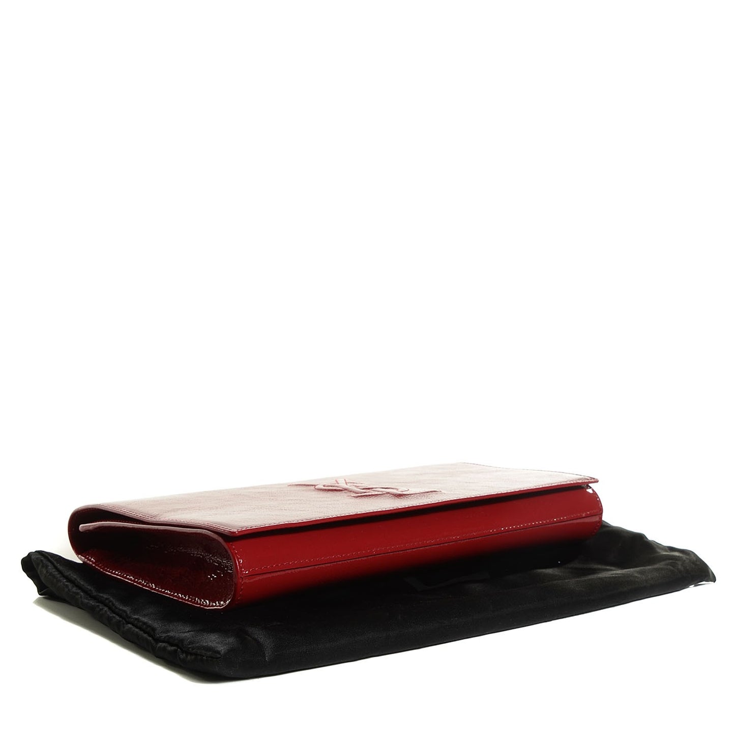 Textured Patent Monogram Large Belle De Jour Clutch Fuchsia