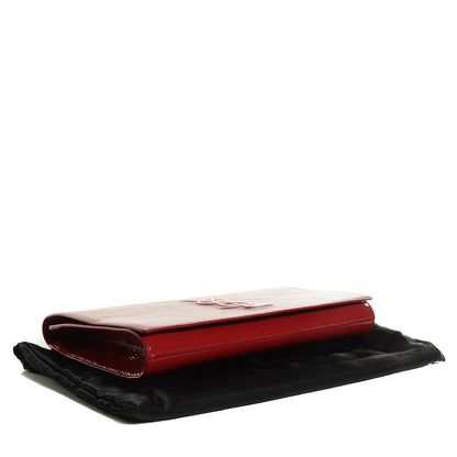 Saint Laurent Textured Patent Monogram Large Belle De Jour Clutch Fuchsia 4 of 7