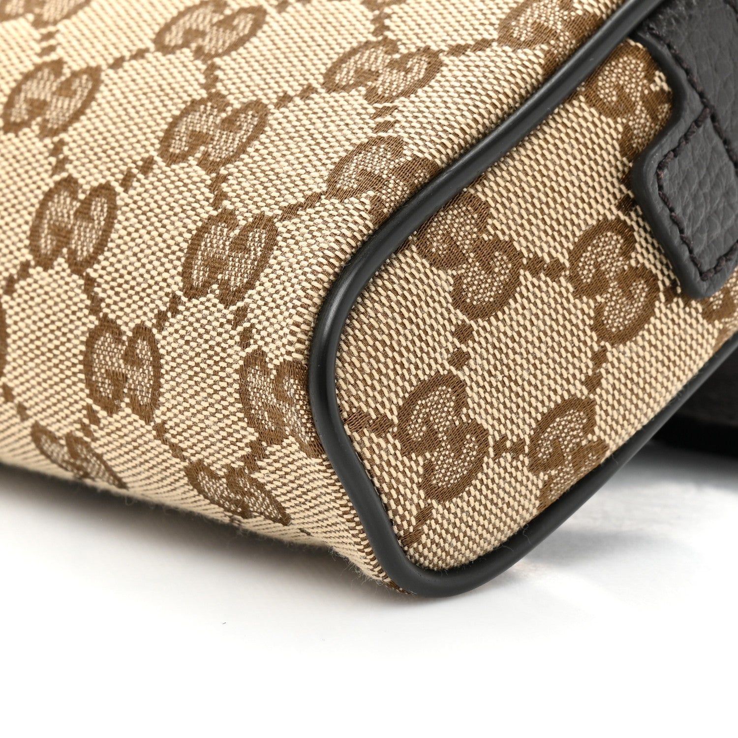 Gucci Monogram Dollar Calfskin Belt Bag Beige Ebony Testa di Moro Marrone Scuro 8 of 9