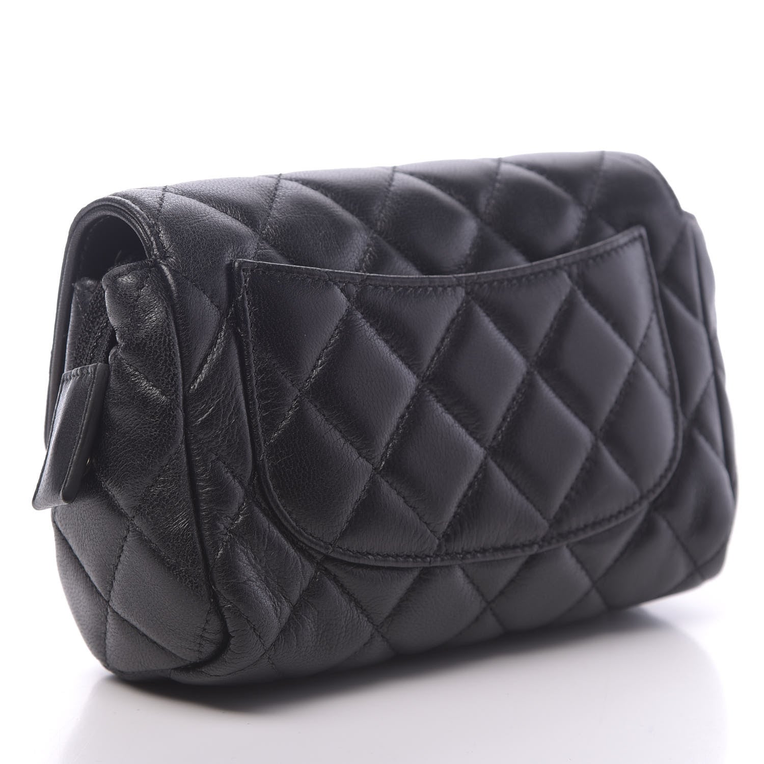 Chanel Lambskin Quilted Flap Cosmetic Case Black 3 of 11