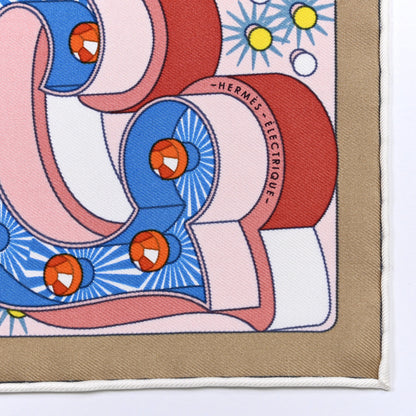 Hermes Silk Electrique Scarf 45 Beige Vieux Rose 3 of 4