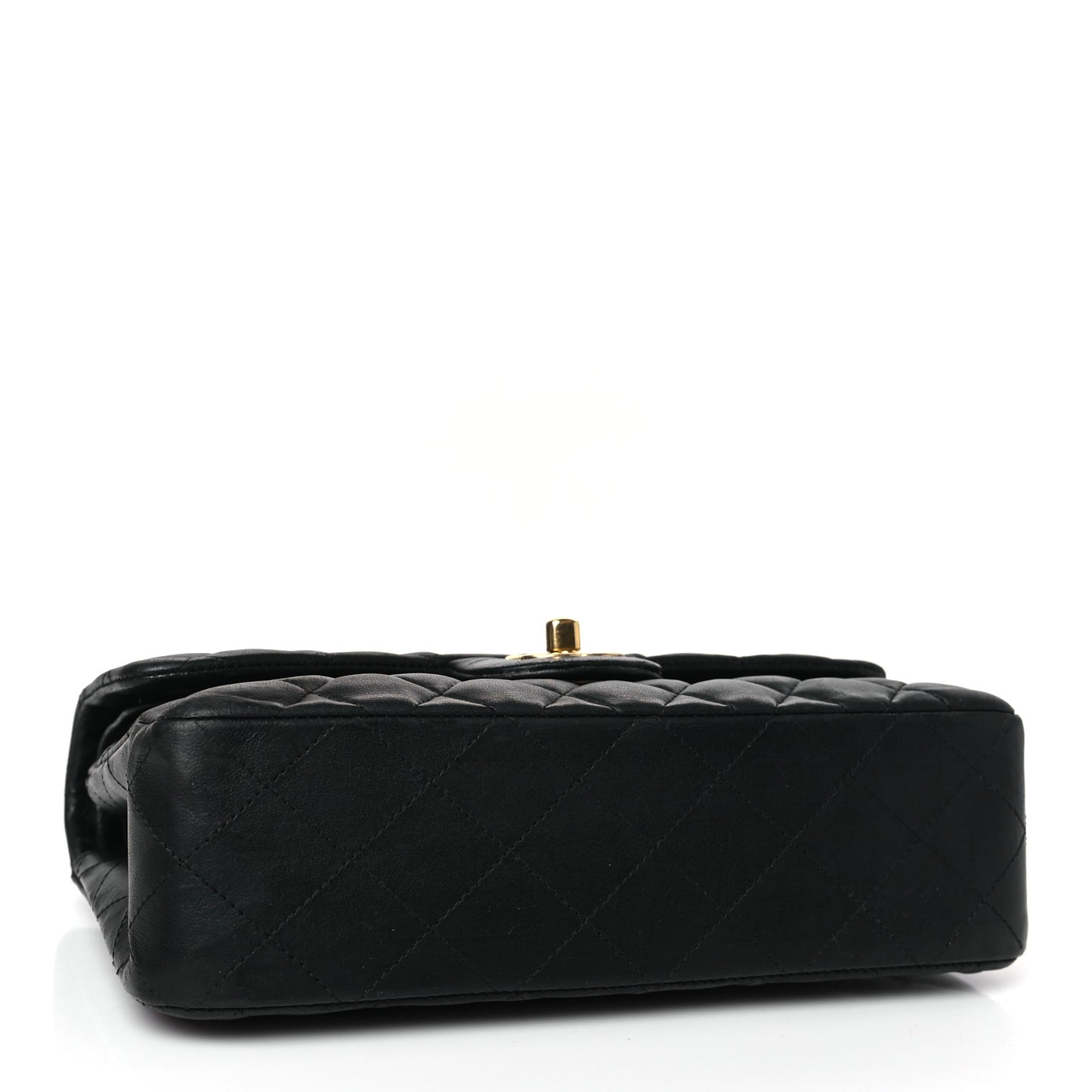 Lambskin Quilted Small Double Flap Black