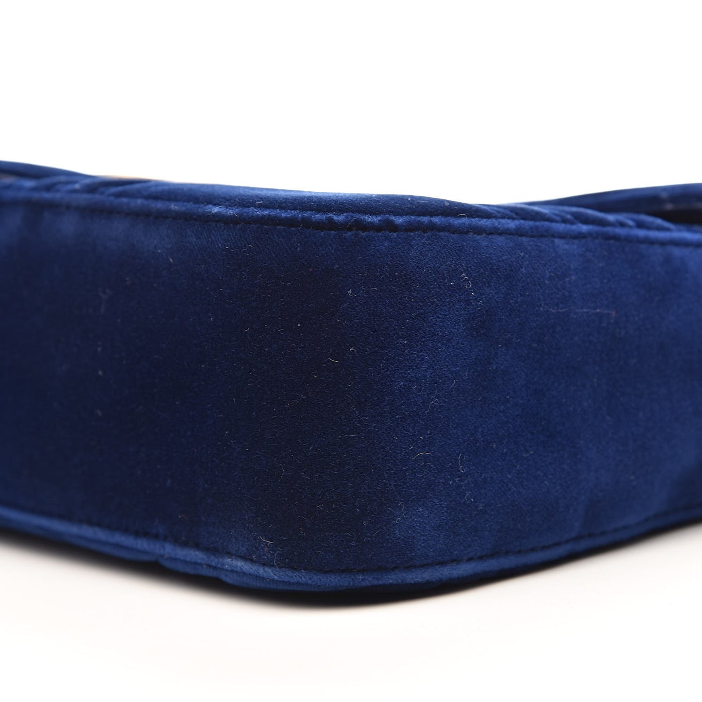 Velvet Matelasse Medium GG Marmont Shoulder Bag Cobalt Blue