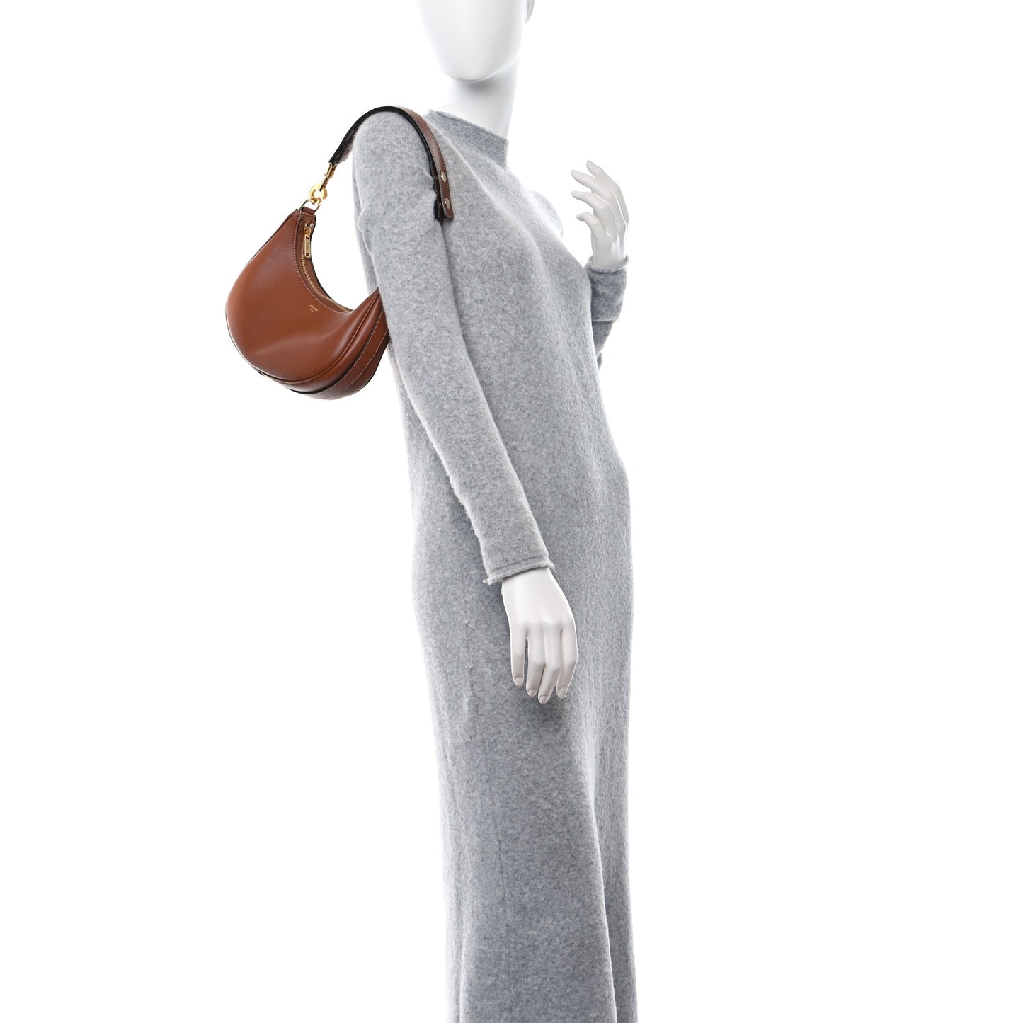 Smooth Calfskin Medium Strap Ava Shoulder Bag Tan