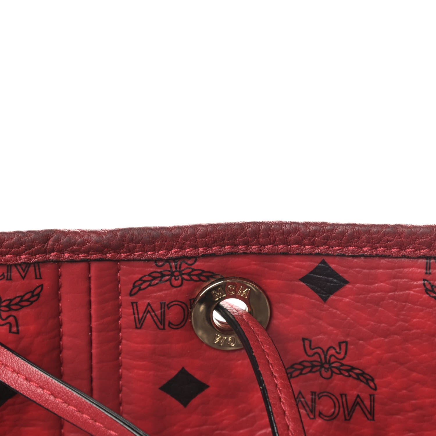 MCM Visetos Large Liz Reversible Shopper Tote Ruby Red 7 of 7