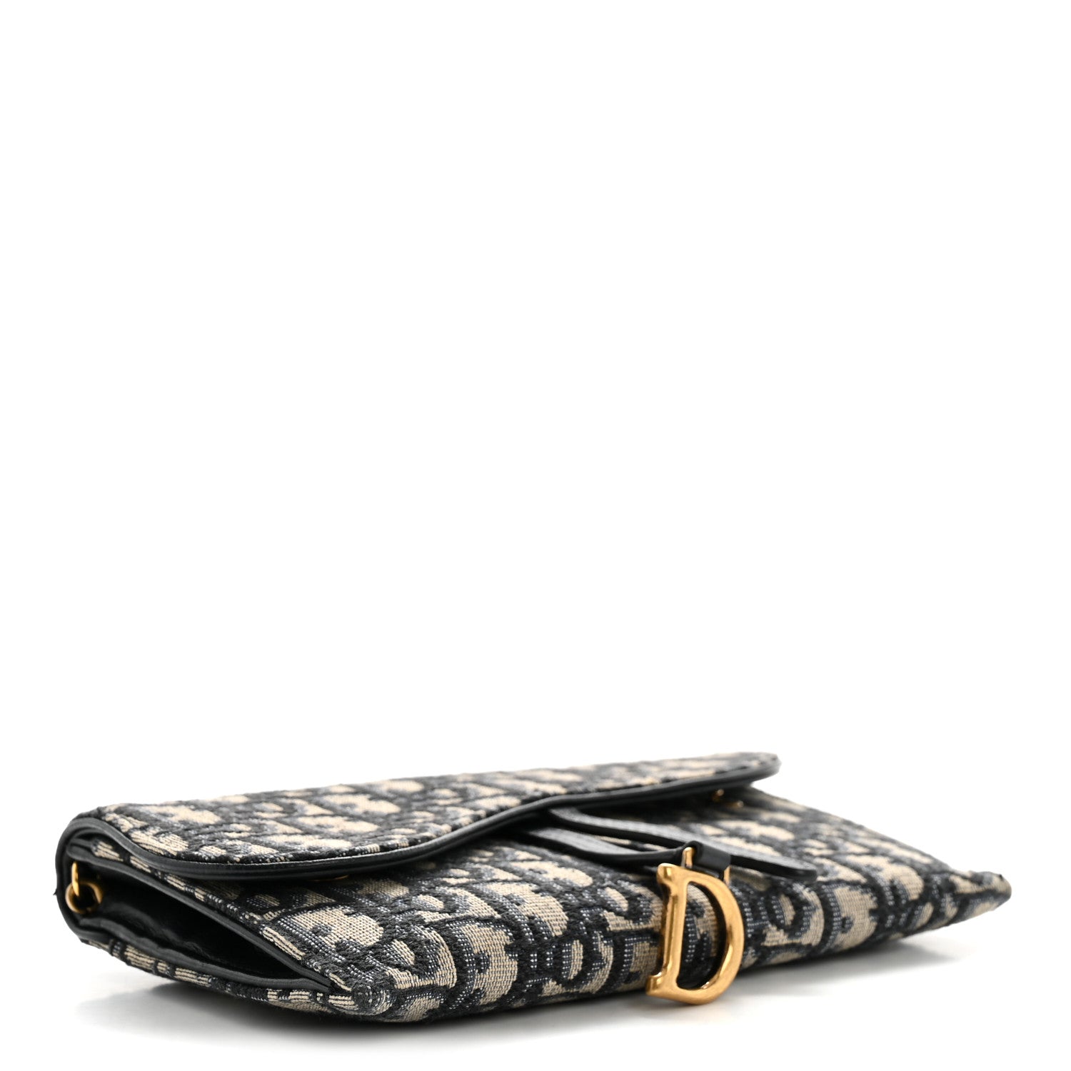 Christian Dior Oblique Saddle Chain Long Wallet Blue 5 of 15