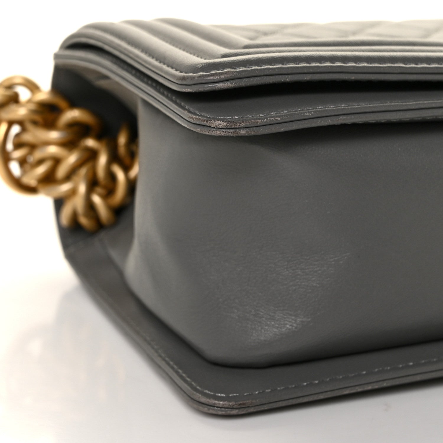 Chanel Lambskin Quilted Medium Boy Flap Dark Grey 7 of 9