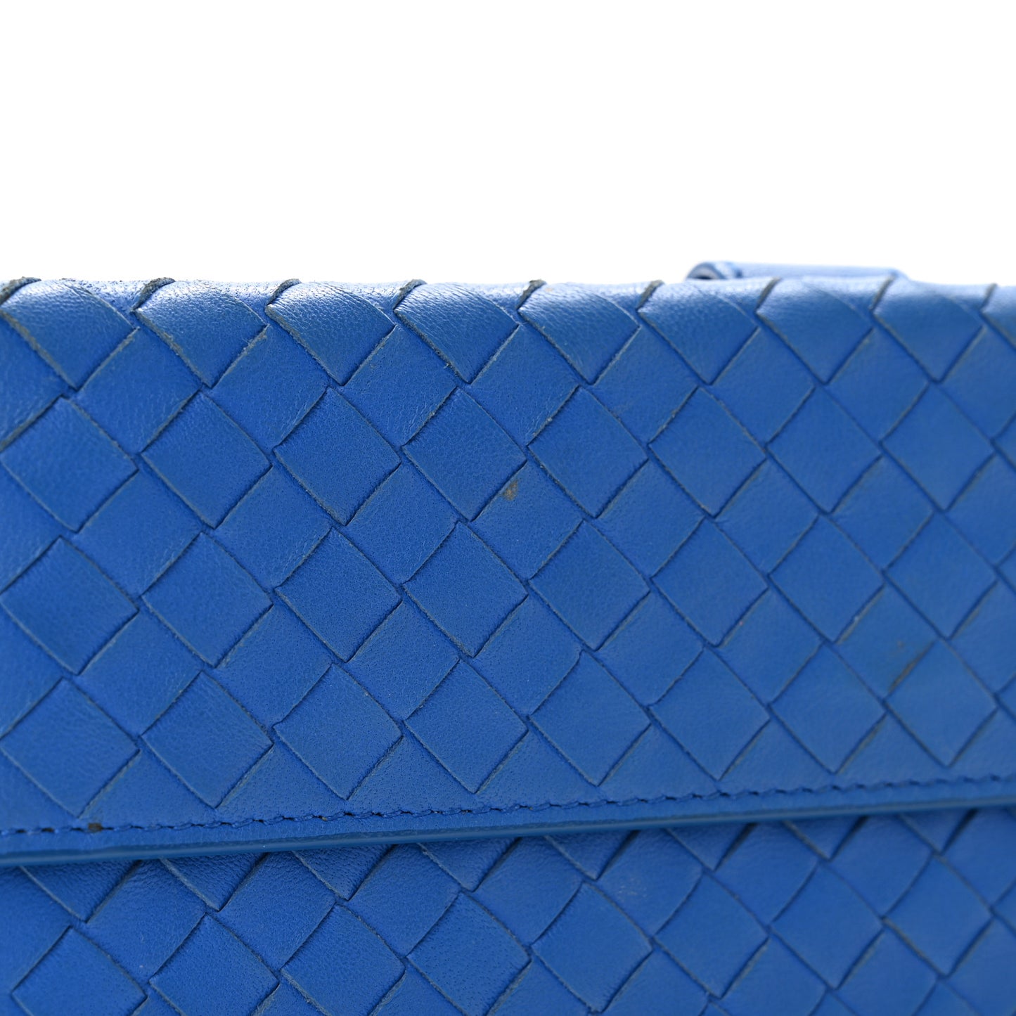 Nappa Intrecciato Continental Flap Wallet Bluette