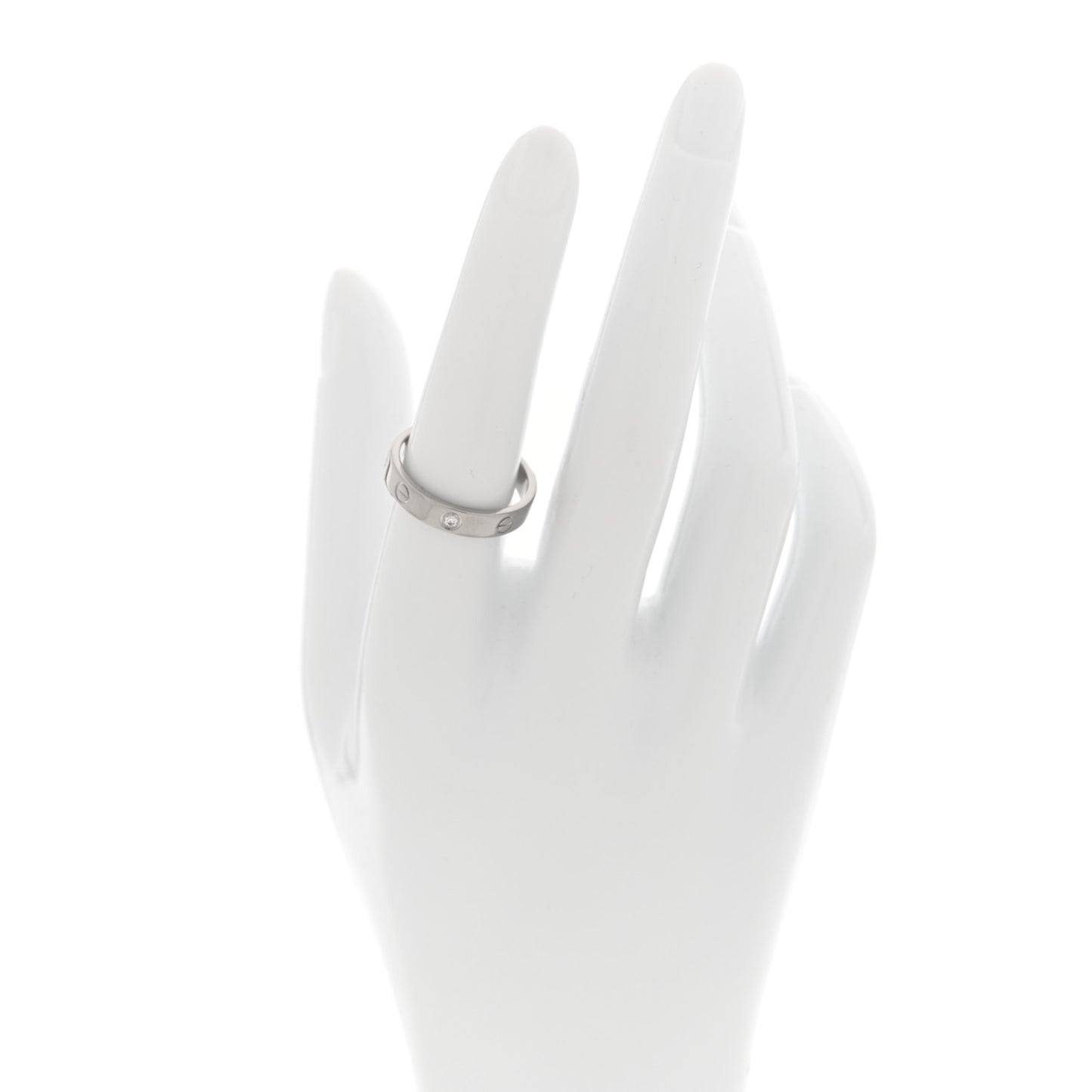 18K White Gold Diamond 3.5mm LOVE Wedding Band Ring 55 7.25