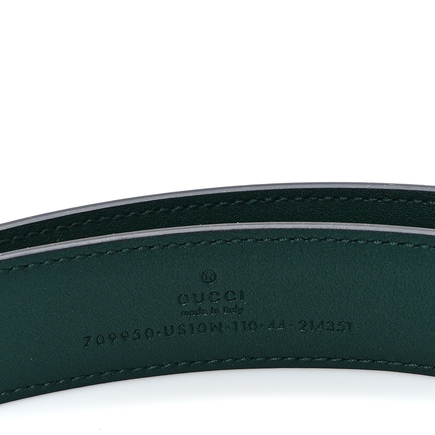 Gucci Ciny Lux Calfskin G Cube Memorable 25mm Belt 110 44 Vintage Green 3 of 5