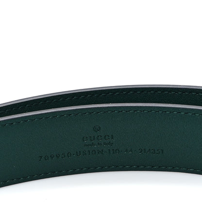 Gucci Ciny Lux Calfskin G Cube Memorable 25mm Belt 110 44 Vintage Green 3 of 5
