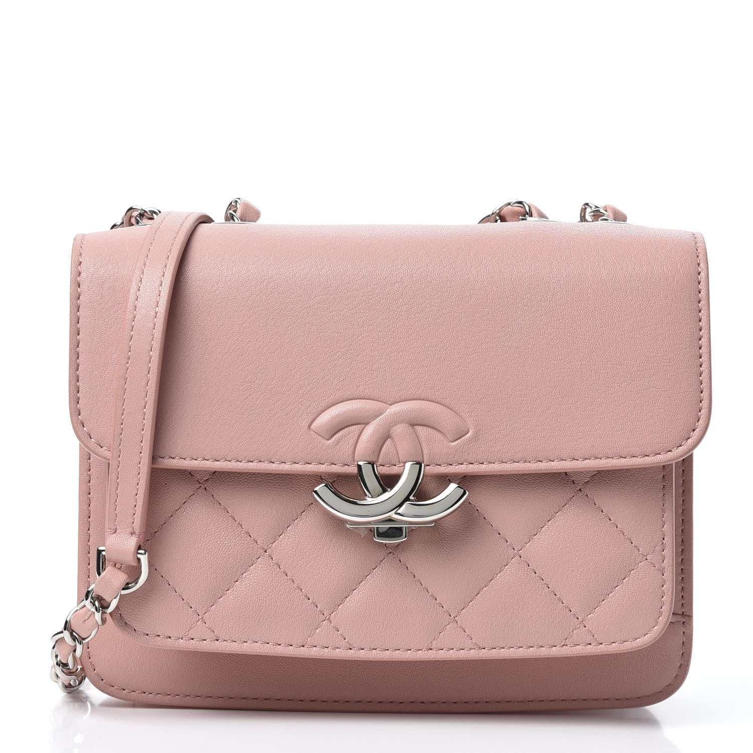 Chanel Calfskin Quilted Small CC Box Flap Pink 1 of 10