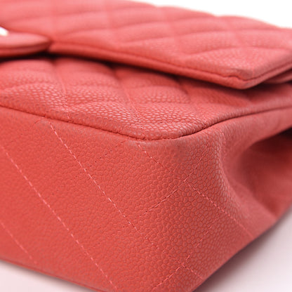 Chanel Iridescent Caviar Quilted Medium Double Flap Dark Pink 14 of 18