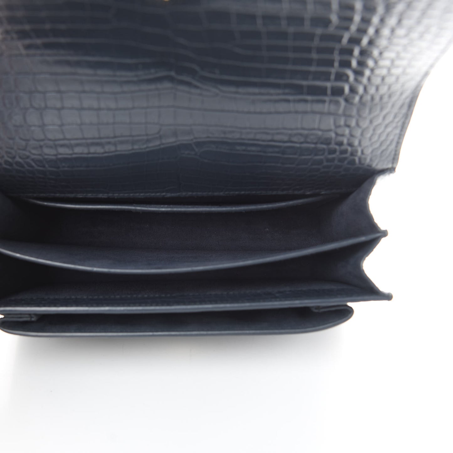 Calfskin Crocodile Embossed Medium Monogram Sunset New Graphite