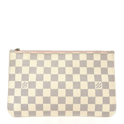 Louis Vuitton Damier Azur Neverfull MM GM Pochette Rose Ballerine 1 of 9