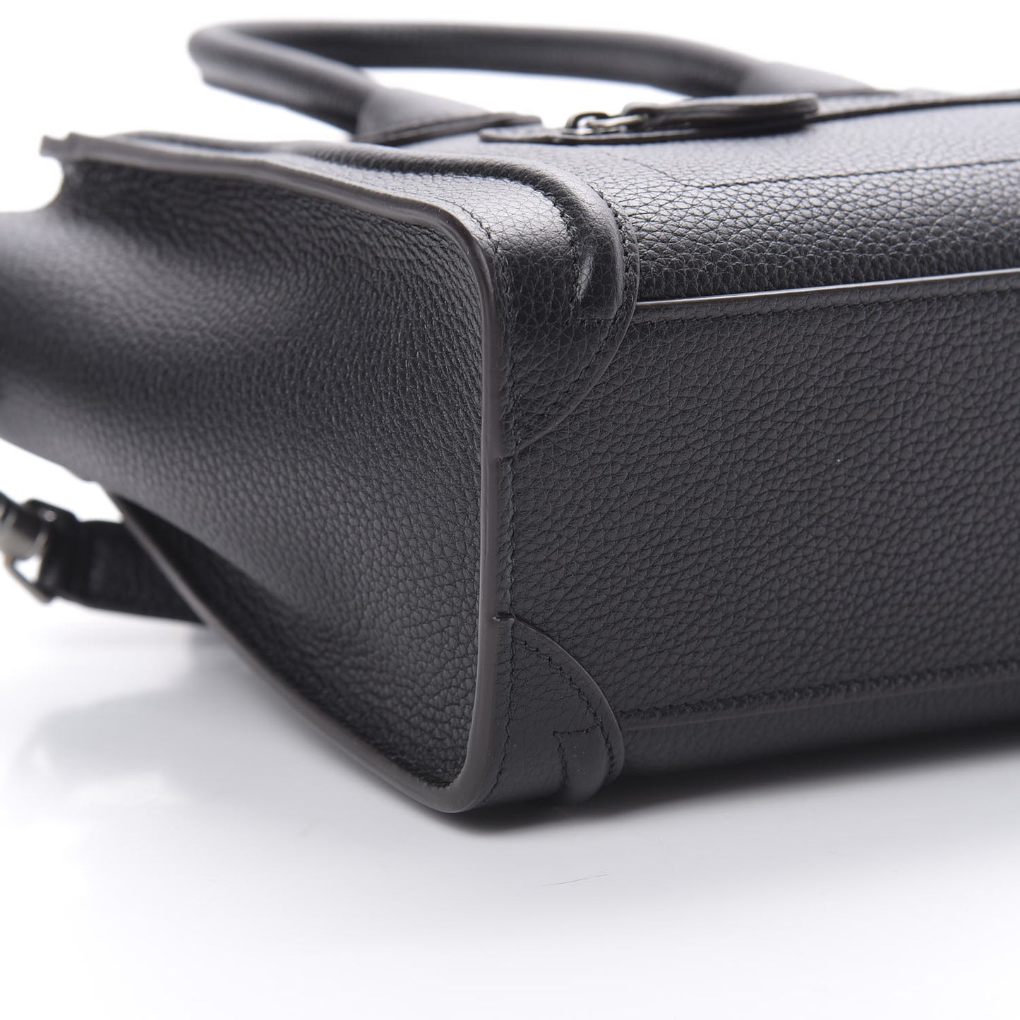 Drummed Calfskin Nano Luggage Black
