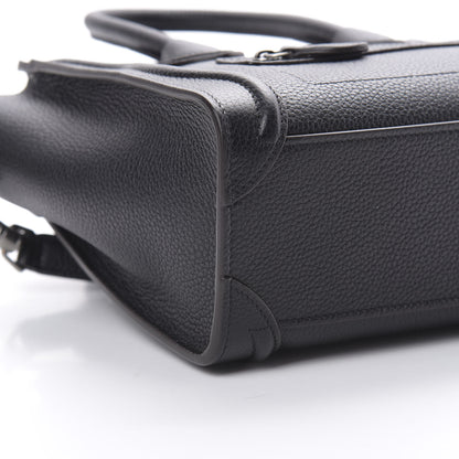 Celine Drummed Calfskin Nano Luggage Black 10 of 11
