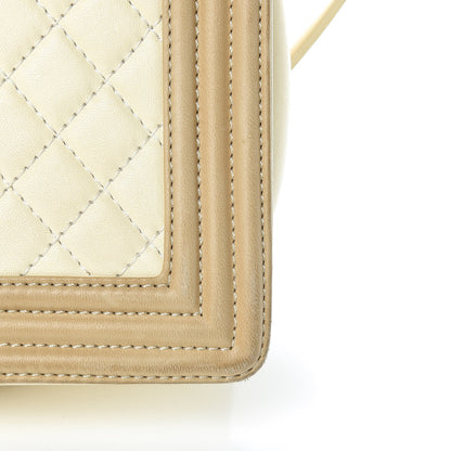 Chanel Lambskin Quilted Large Boy Flap Light Beige Dark Beige 18 of 22