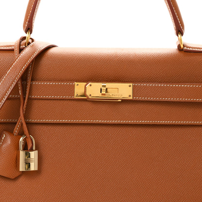 Hermes Courchevel Kelly Sellier 35 Gold 8 of 11