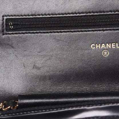 Chanel Glazed Calfskin Quilted Boy Wallet On Chain WOC Black 14 of 19
