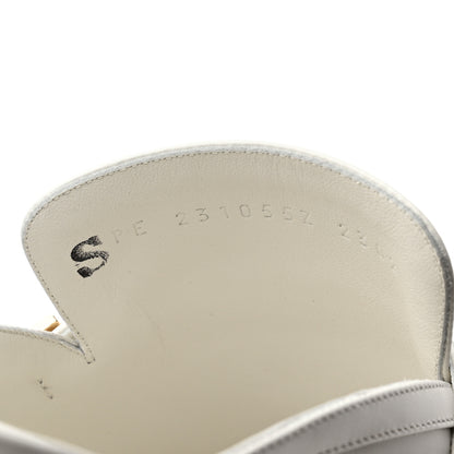 Hermes Calfskin Womens Groupie Mules 37 White 8 of 11