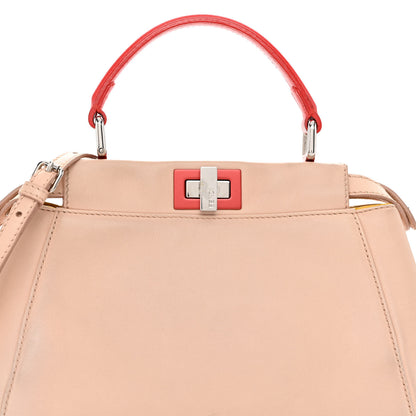 Fendi Nappa Colorblock Mini Peekaboo Iconic Satchel Plaster Sunflower Papavero 6 of 11