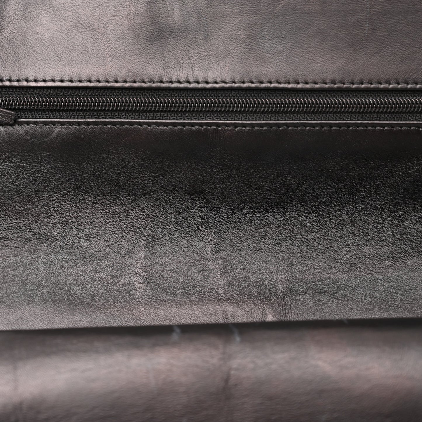 Patent Quilted Medium Double Flap Black