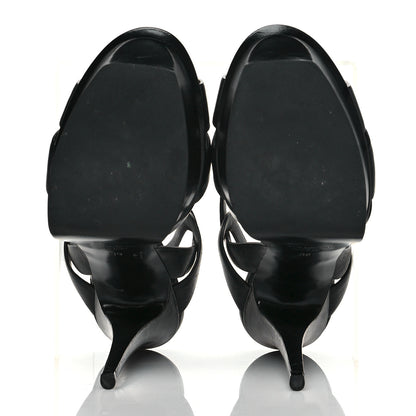 Saint Laurent Calfskin Tribute 105 Platform Sandals 39 Black 5 of 8