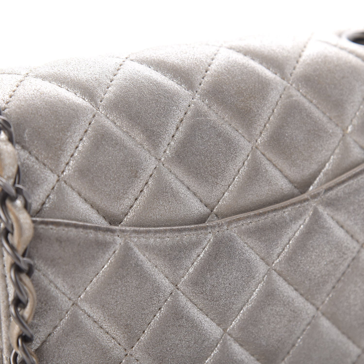 Chanel Metallic Lambskin Quilted Mini Rectangular Flap Silver 11 of 11