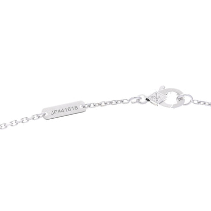 Van Cleef & Arpels 18k White Gold Chalcedony Vintage Alhambra Pendant Necklace 5 of 6