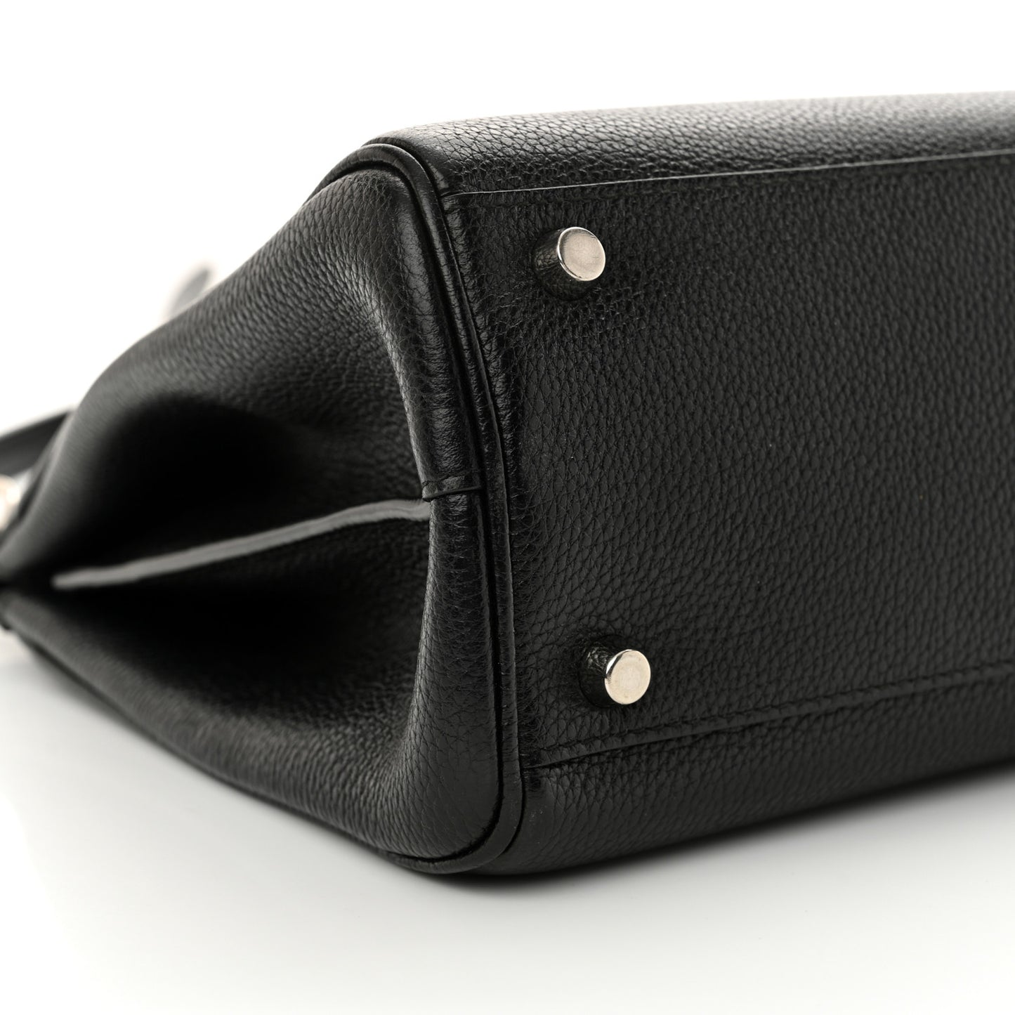 Grainy Calfskin Small Zumi Top Handle Bag Black
