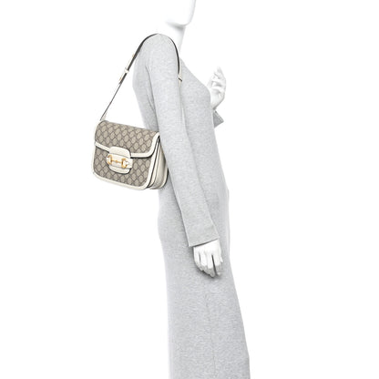 Gucci GG Supreme Monogram Horsebit 1955 Shoulder Bag Beige Mystic White 2 of 10