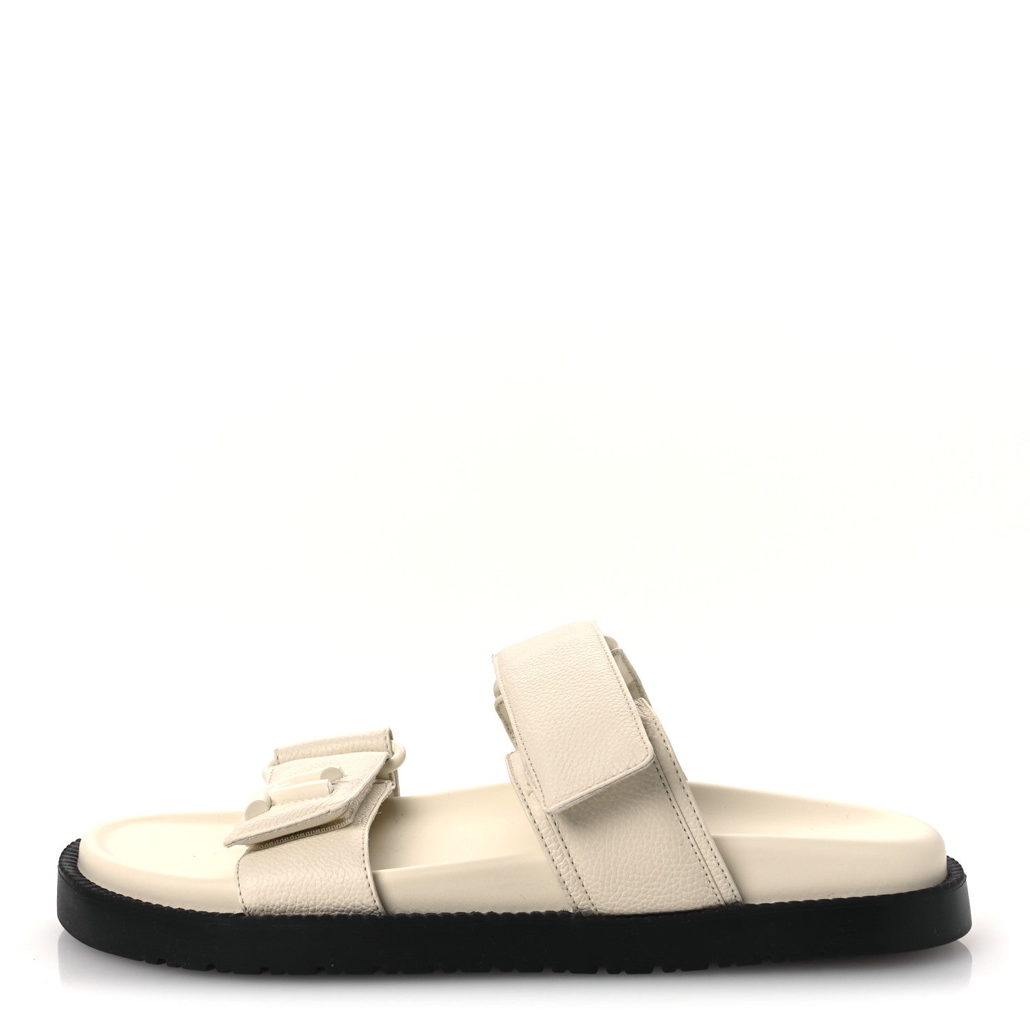 Louis Vuitton Grained Calfskin Sunset Comfort Flat Sandals 39 Light Beige 1 of 11