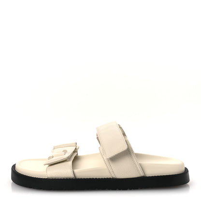 Louis Vuitton Grained Calfskin Sunset Comfort Flat Sandals 39 Light Beige 1 of 11
