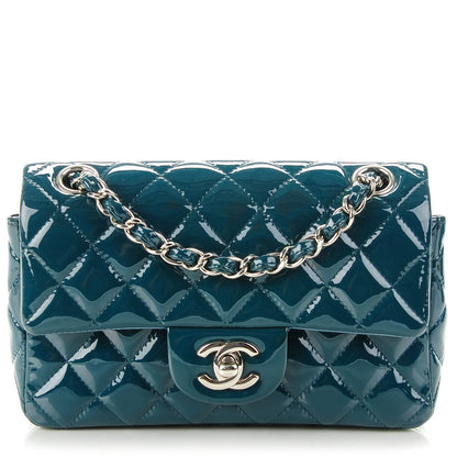 Chanel Patent Calfskin Quilted Mini Rectangular Flap Turquoise 1 of 8