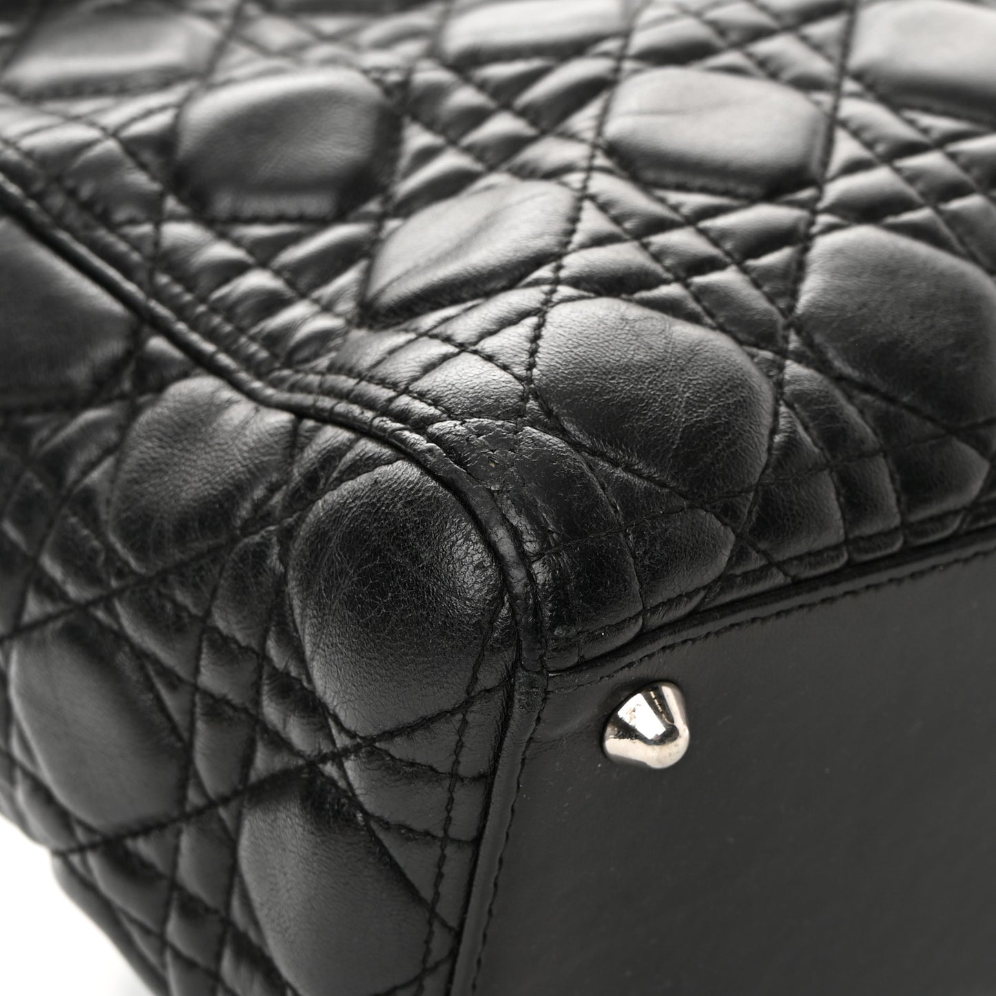 Lambskin Cannage Large Lady Dior Black