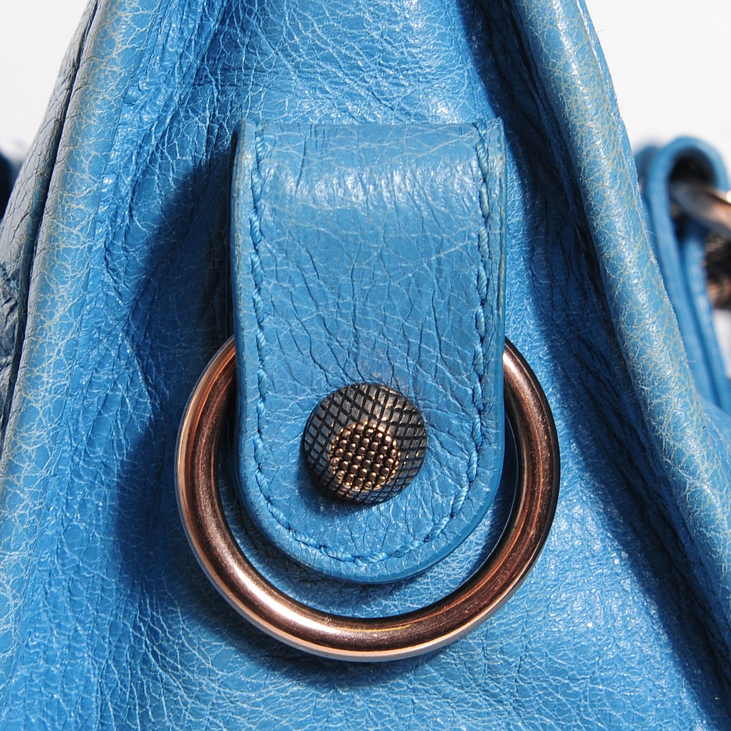 Agneau Giant 12 Rose Gold Hardware City Bleu Indigo