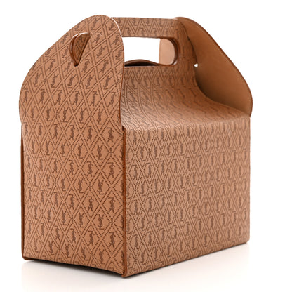 Saint Laurent Calfskin Monogram Take Away Box Dusty Vintage Brown Gold 3 of 14