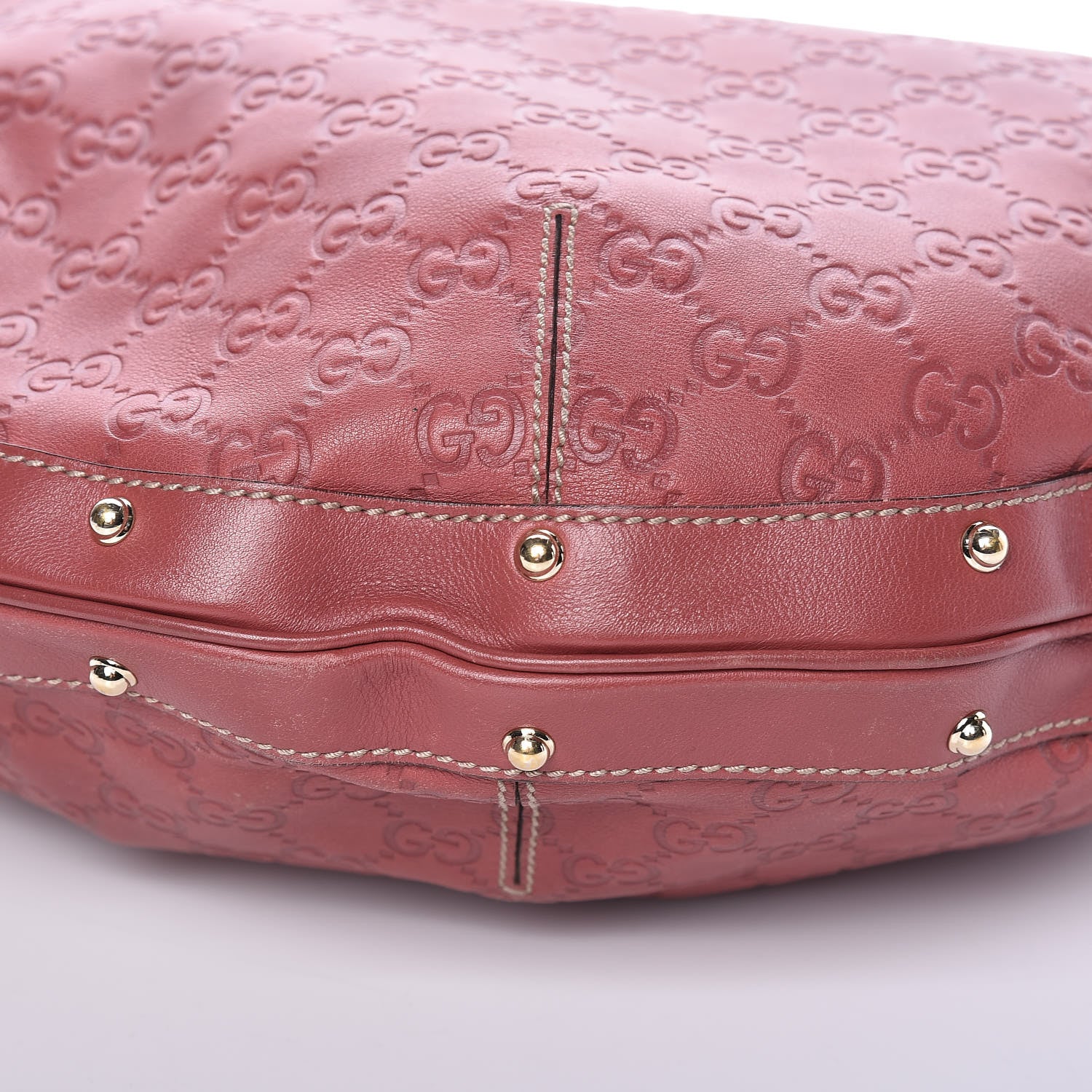 Gucci Guccissima Large Biba Studded Hobo Red 11 of 12