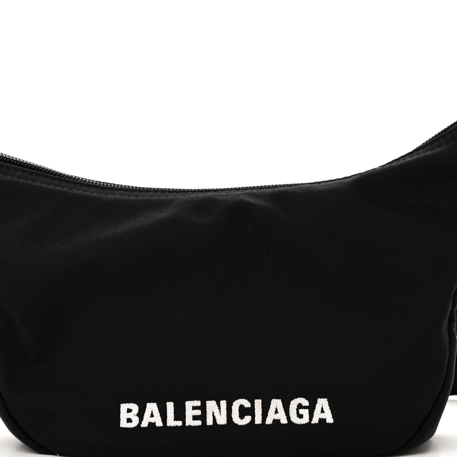 Balenciaga Recycled Sport Nylon Logo Embroidered Wheel Sling Bag