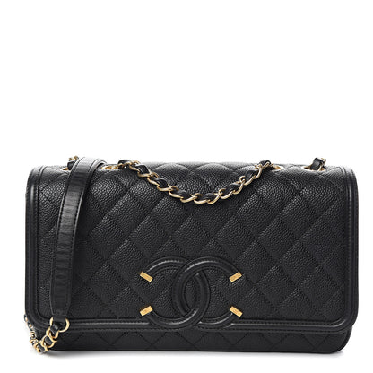 Chanel Caviar Quilted Medium CC Filigree Flap Black 1 of 10