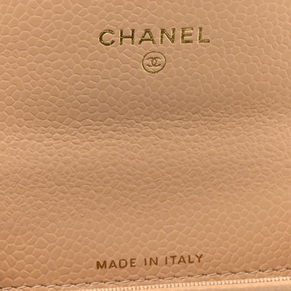 Chanel Caviar Quilted Flap Card Holder Wallet Beige 6 of 9