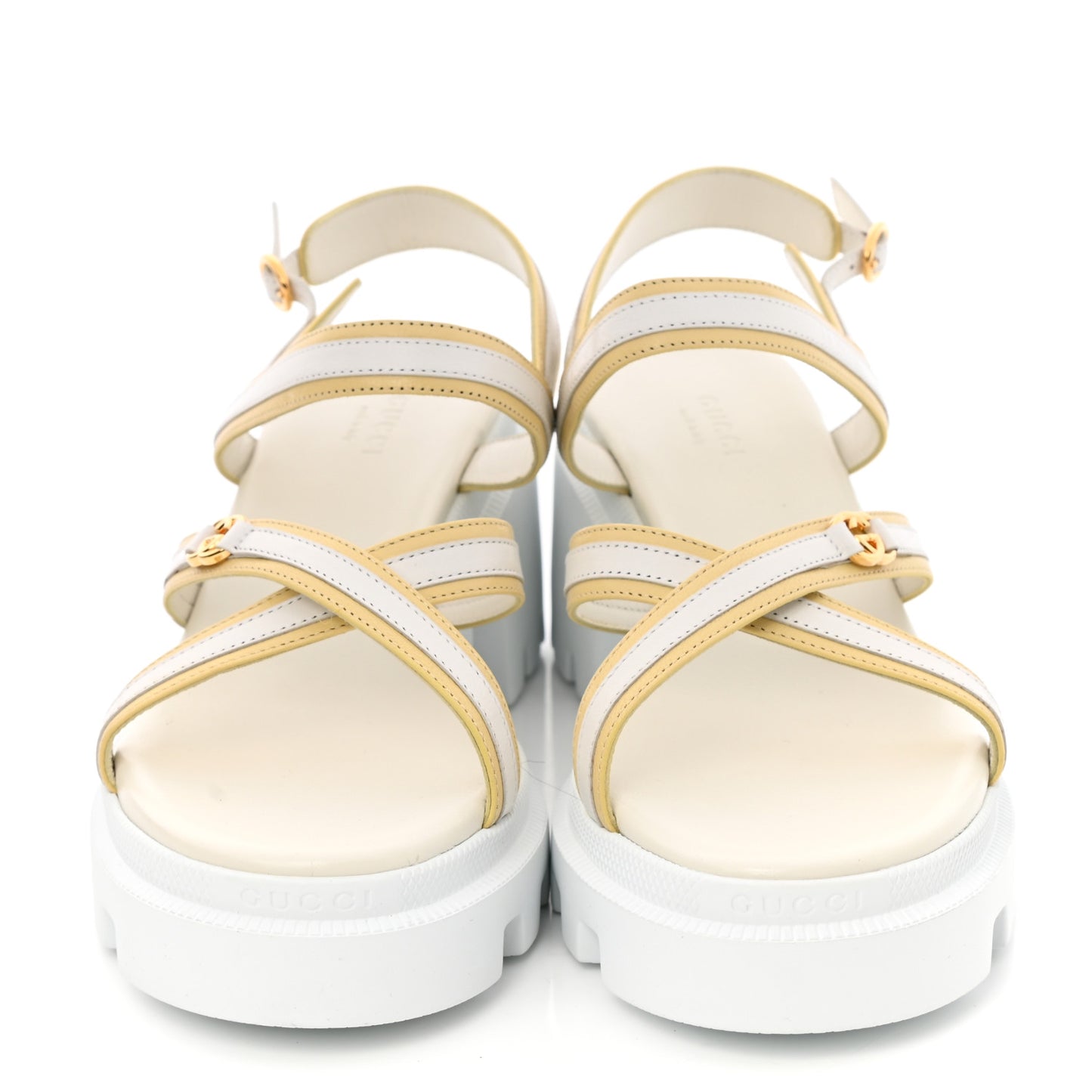 Nappa Platform Lug Sole Sandals 38.5 White Butter